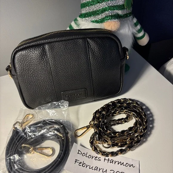 Pom Pom London Black Leather Crossbody - Picture 2 of 2